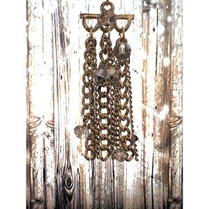 GOLD COLOR Chain Drop/Dangle Earring with Crystal Beads